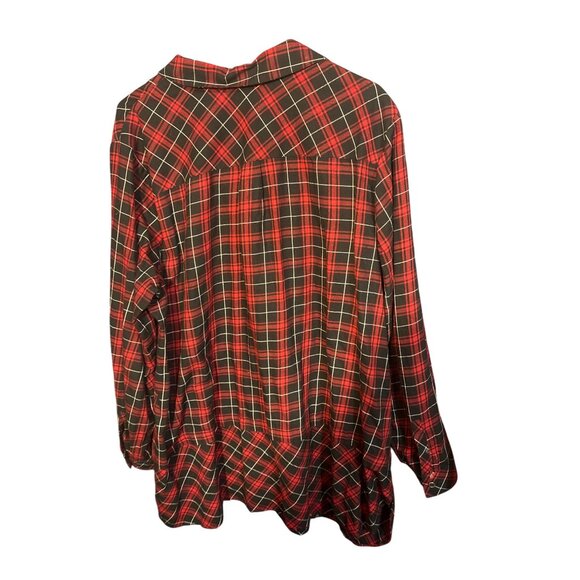 J. Jill Womens Red & Black Plaid Button-Down Shirt 2X - Picture 3 of 4